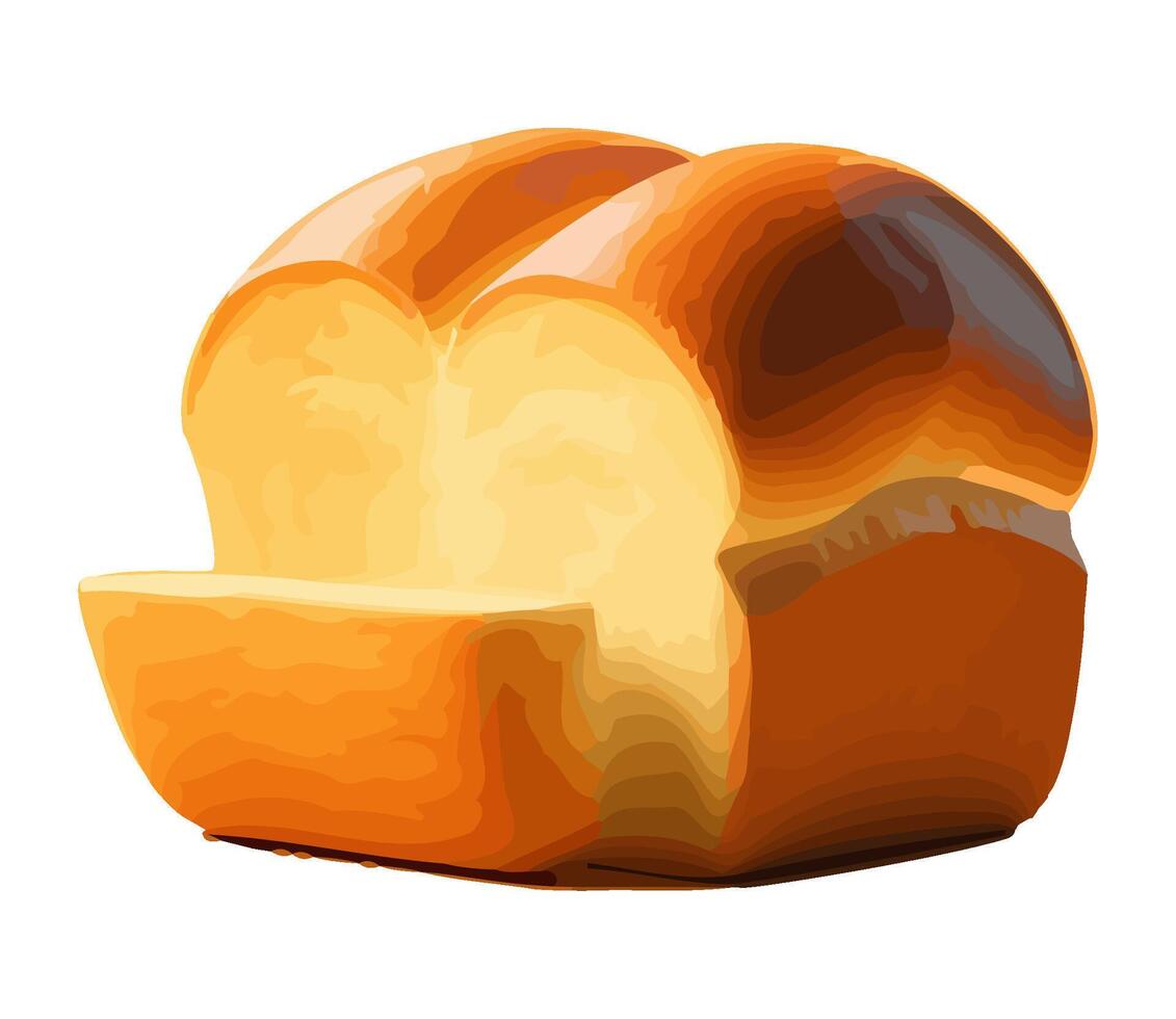 A fresh bread, baked with organic flour icon isolated vector