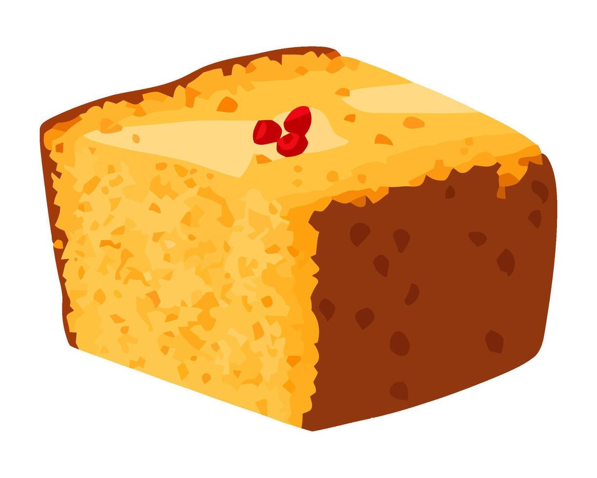 A homemade bread slice with fresh strawberries icon isolated vector