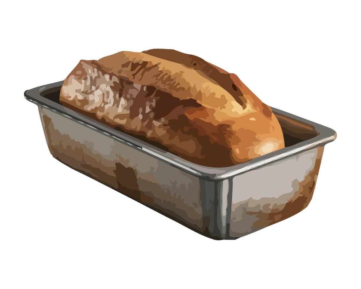 A gourmet bread in a tray icon isolated vector