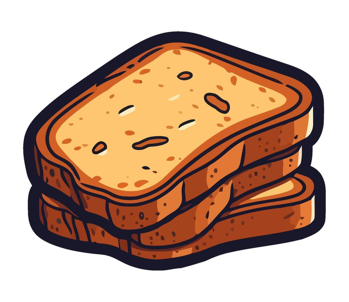 A fresh meal of bread icon isolated vector