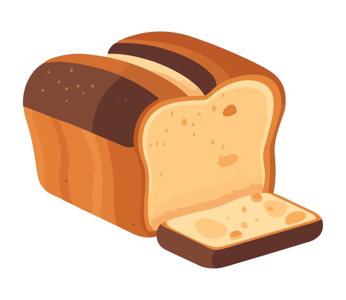 A fresh baked bread, a symbol of gourmet icon isolated vector