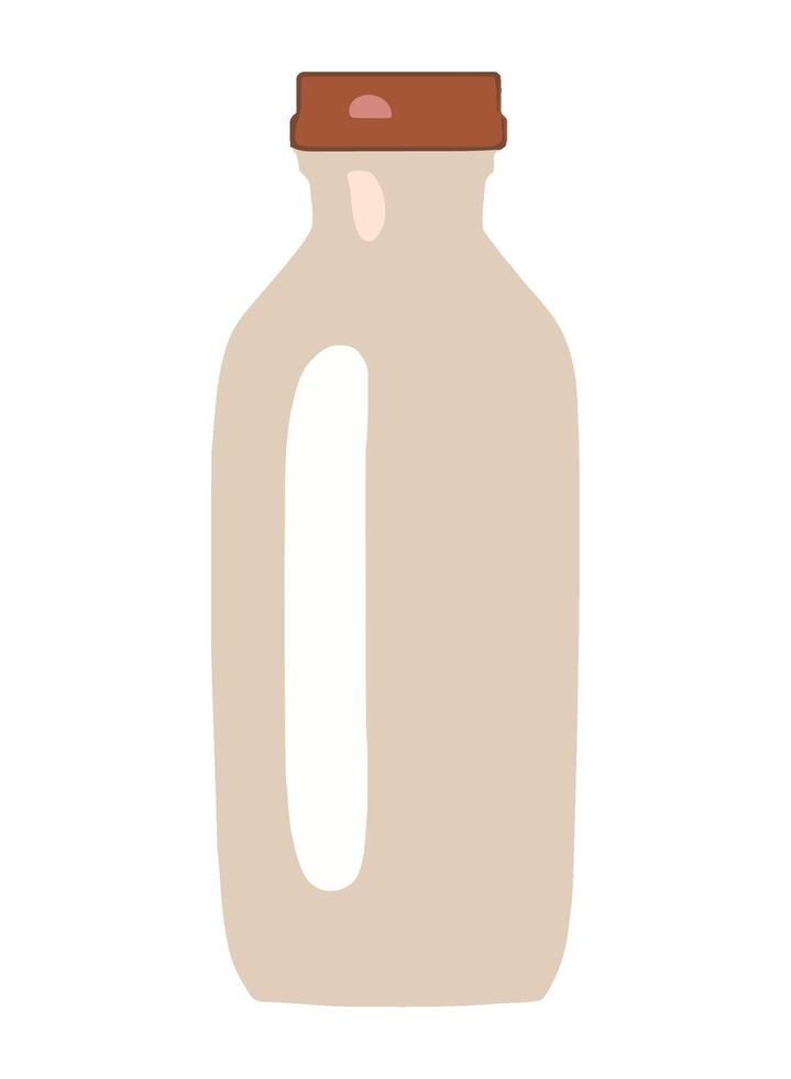 Fresh milk in plastic bottle, organic and healthy icon isolated vector