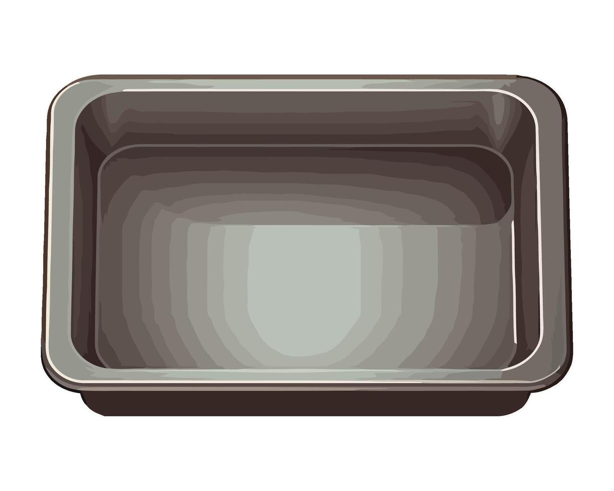 A shiny metal bowl, empty and clean icon isolated vector