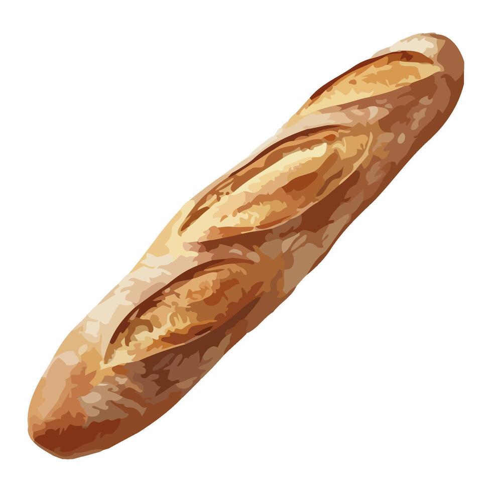 Freshly baked baguette, a symbol of French culture icon isolated vector