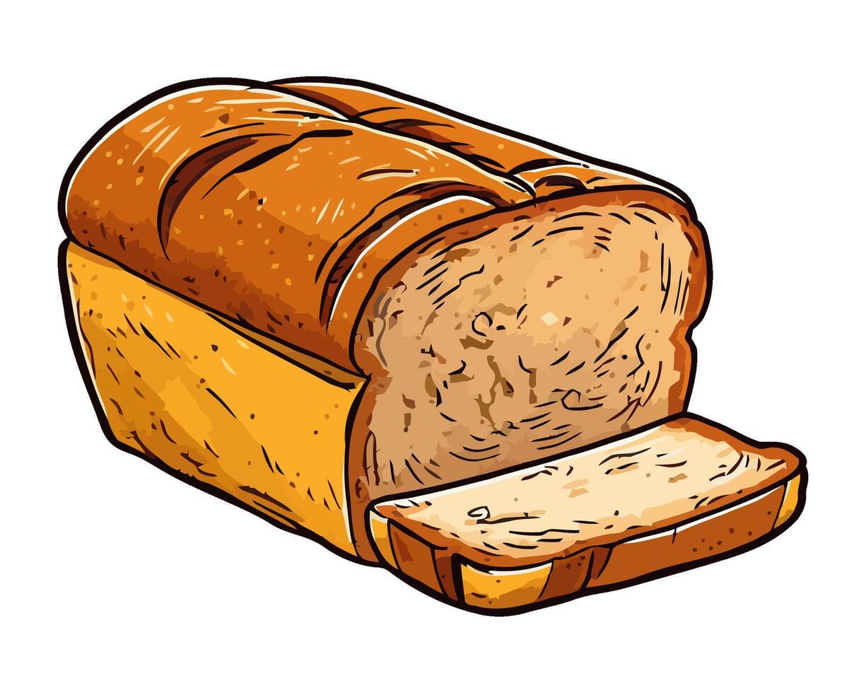 Freshly baked baguette, sliced pork, gourmet meal icon isolated vector