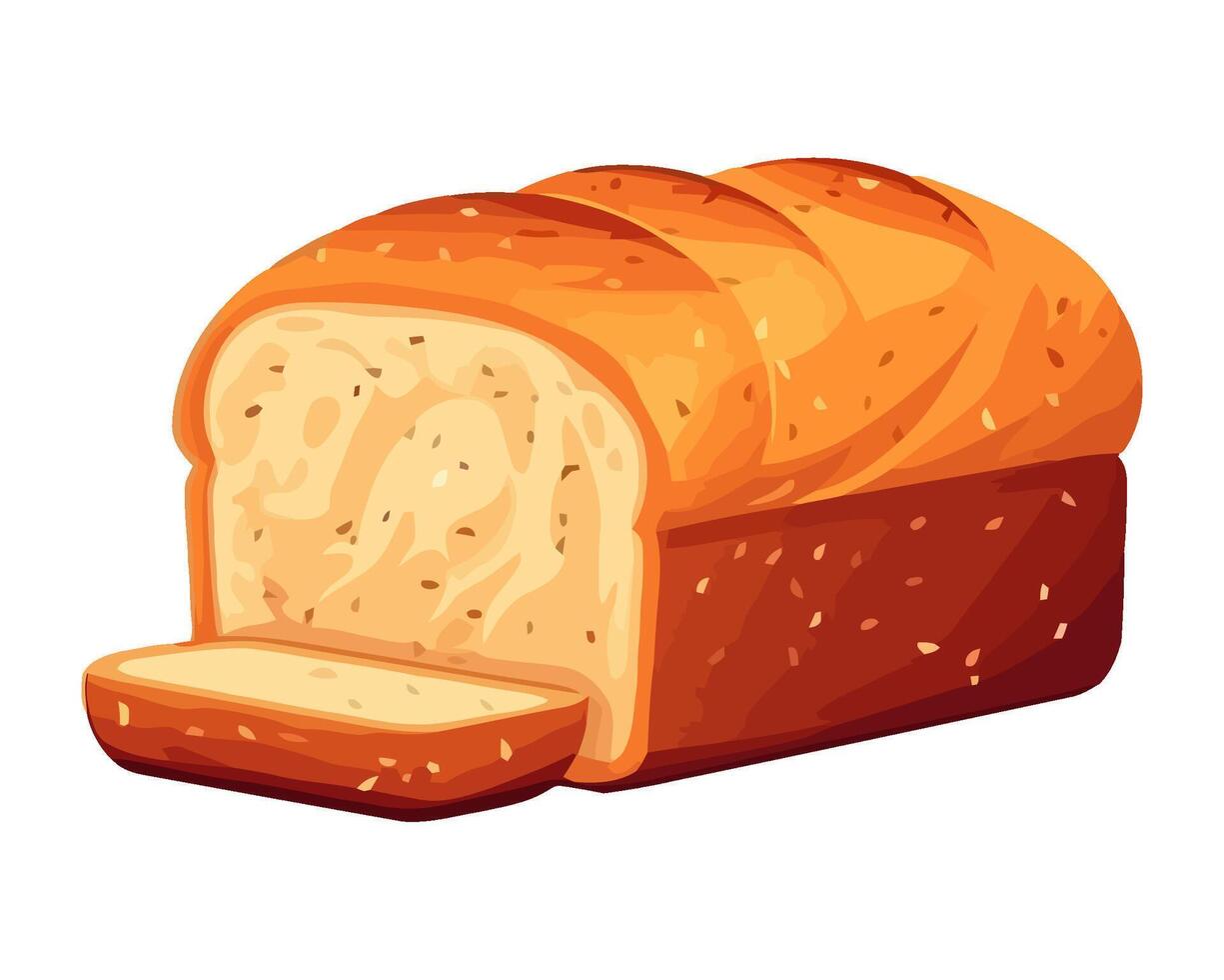 A fresh baked bread, a gourmet meal icon isolated vector