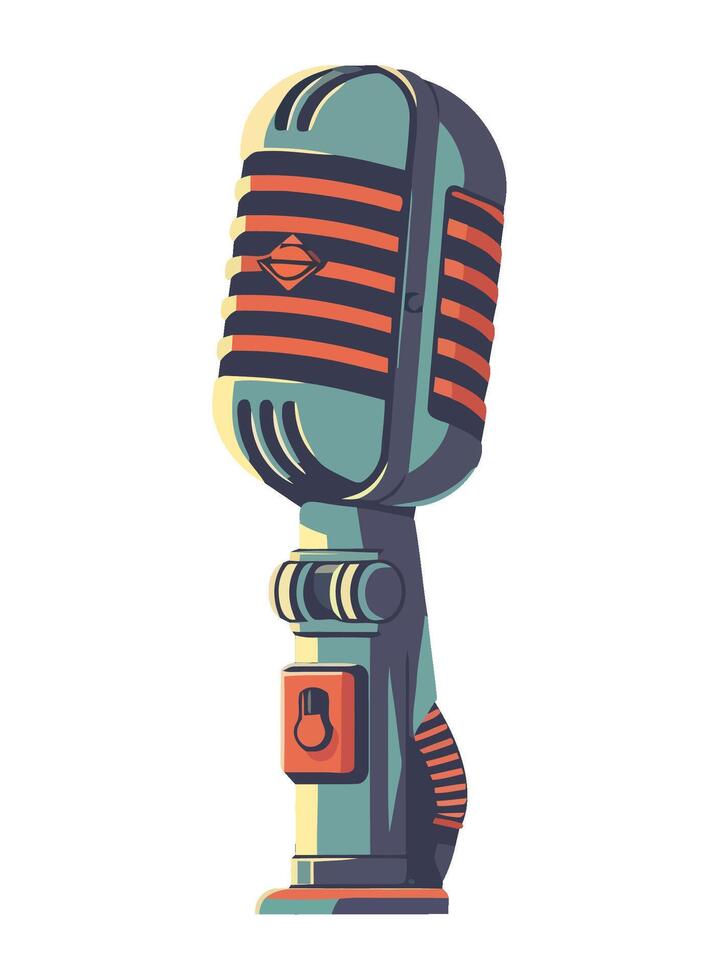 A microphone old fashionable icon isolated vector