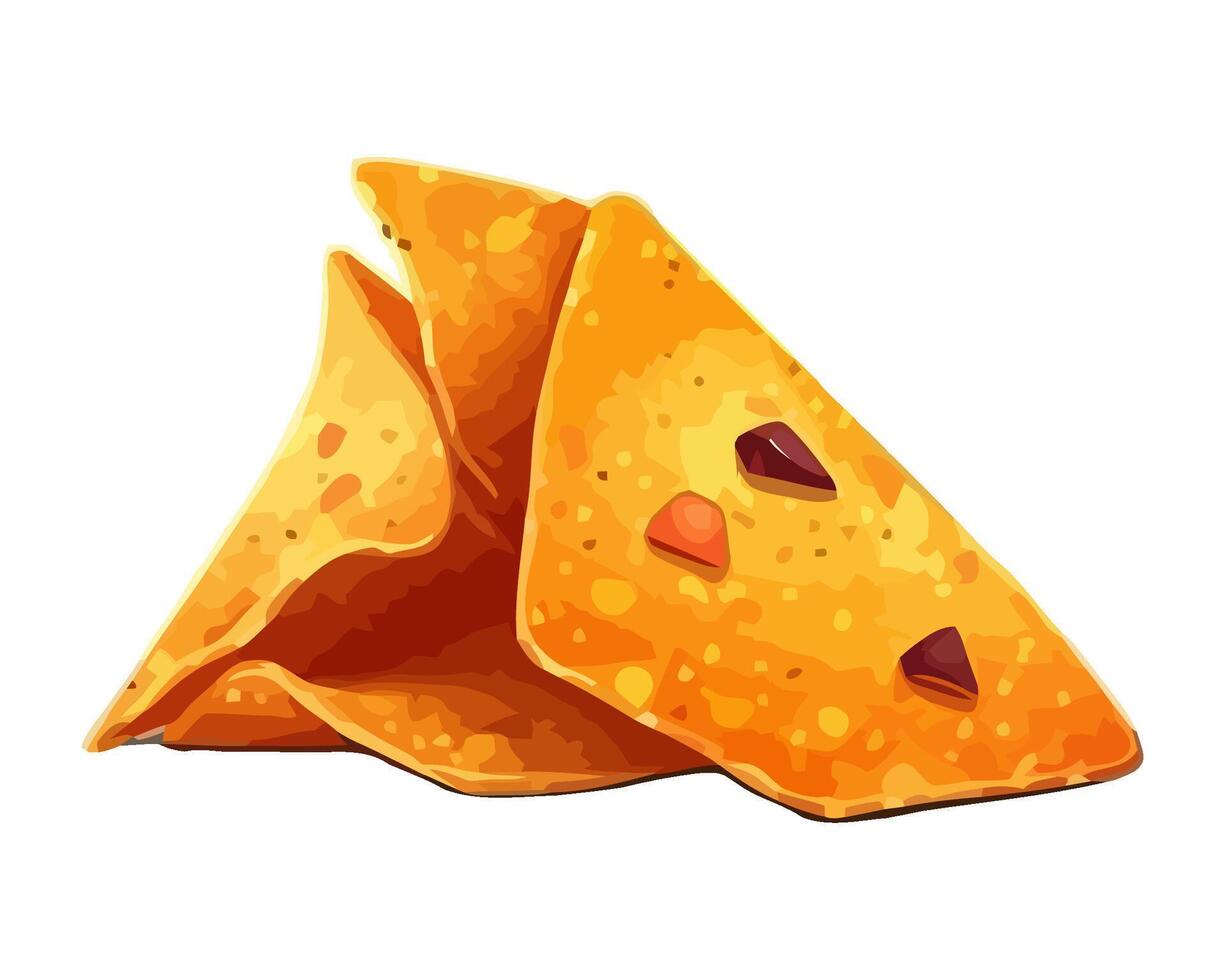 Fresh nachos, crispy tortilla, gourmet meal icon isolated vector