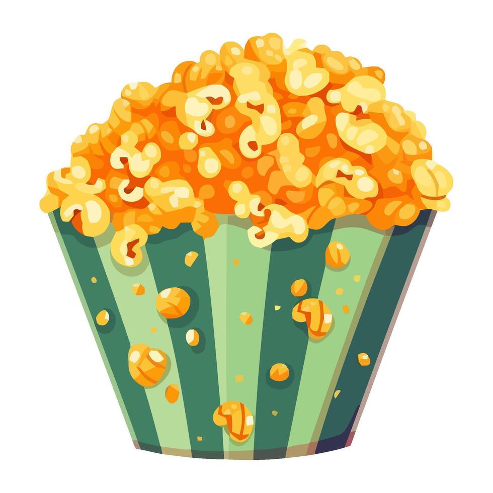 A cute cartoon pop corn icon icon isolated vector