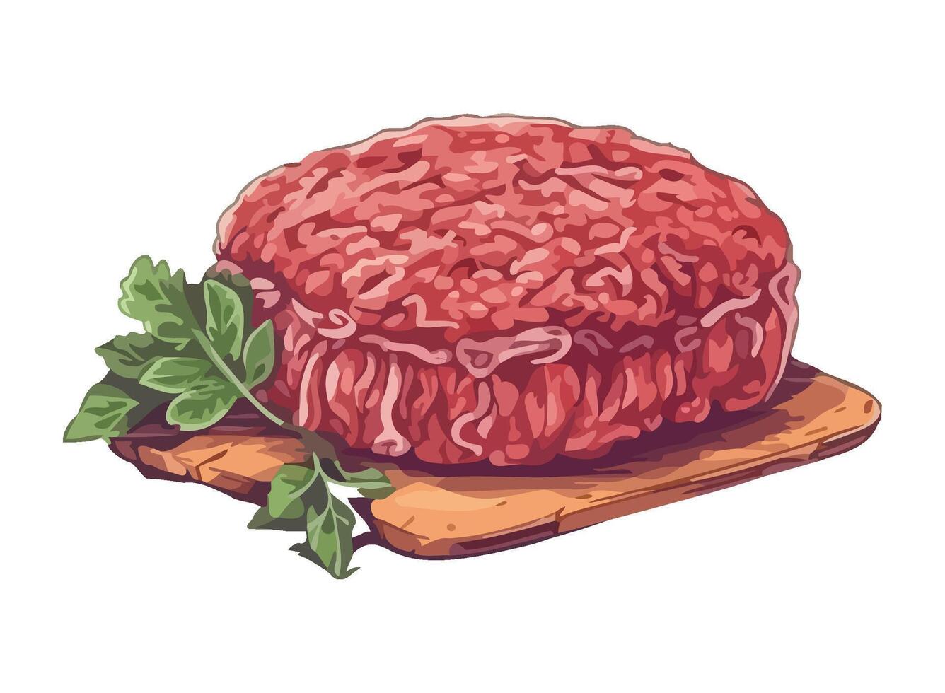 gourmet meat and parsley on plate icon isolated vector