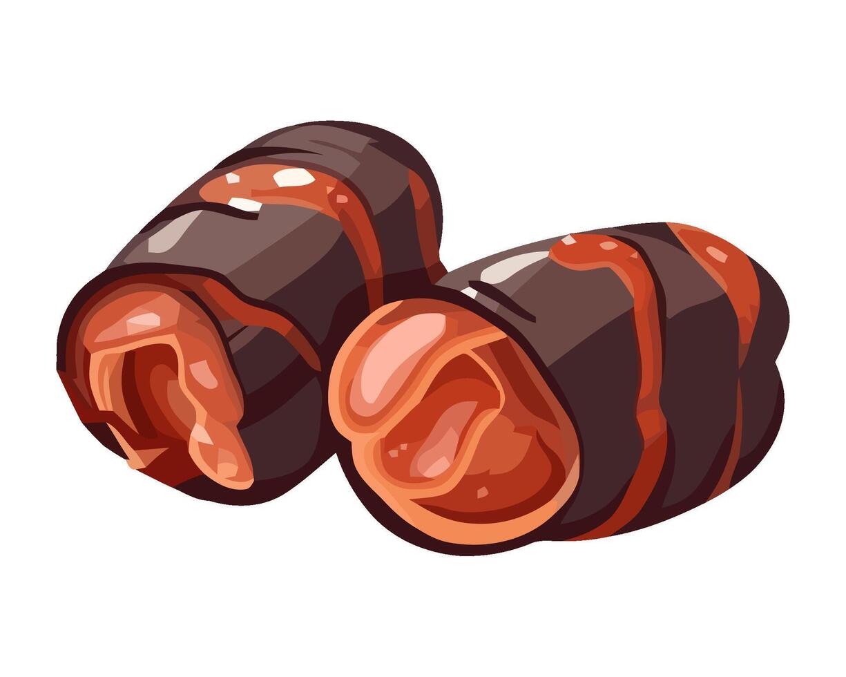 Organic meal rolls, healthy eating habits icon isolated vector