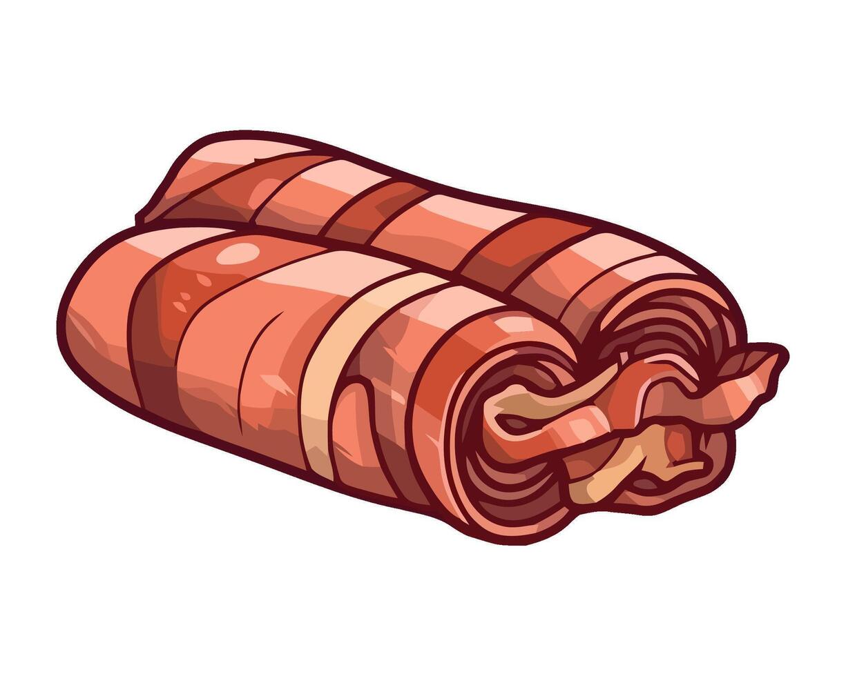 Gourmet pork and beef meal, fresh ingredients icon isolated vector