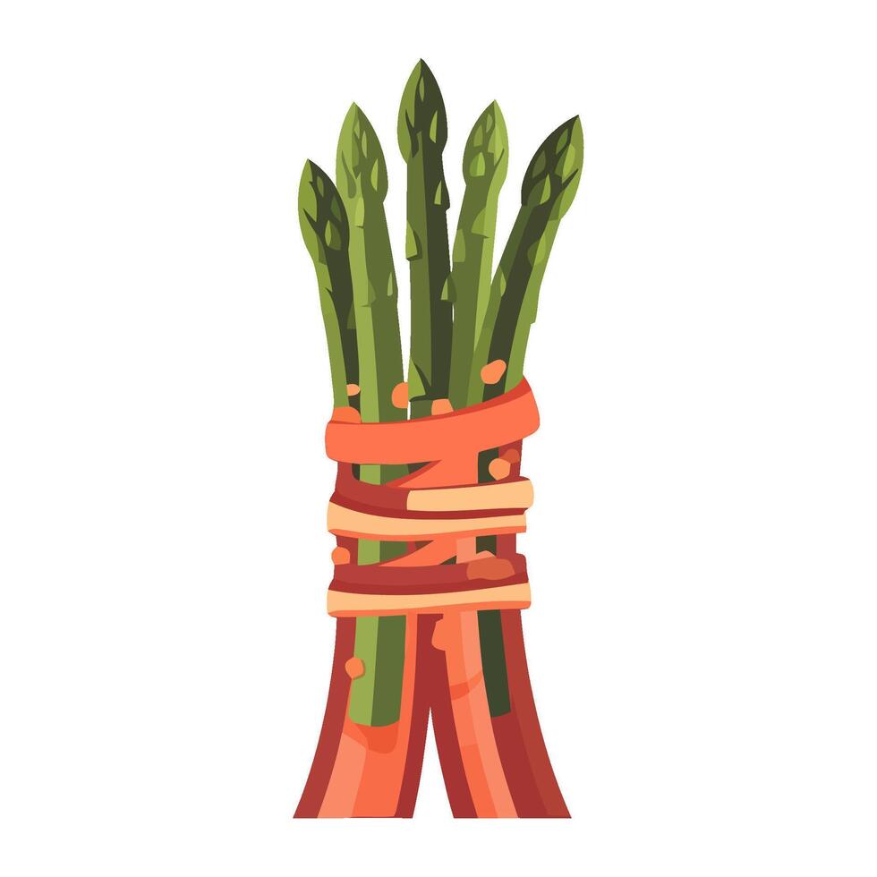 Fresh asparagus bundle, a gourmet vegetarian meal icon isolated vector
