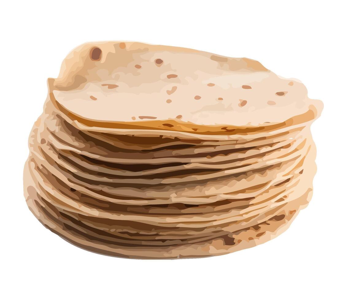 Stack of pita bread breakfast food icon isolated vector