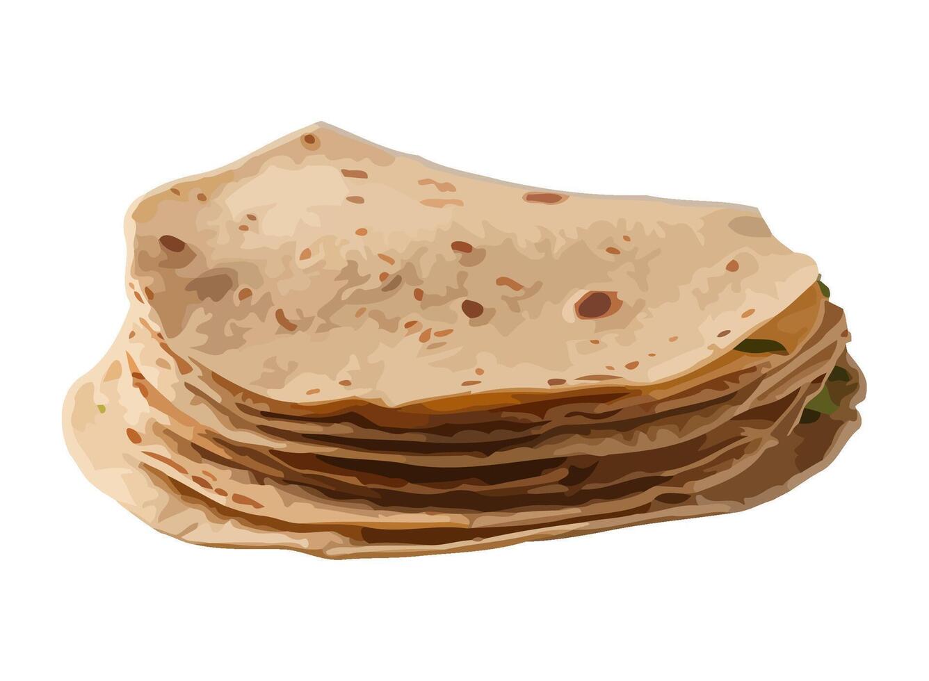 Stack of homemade pita bread icon isolated vector