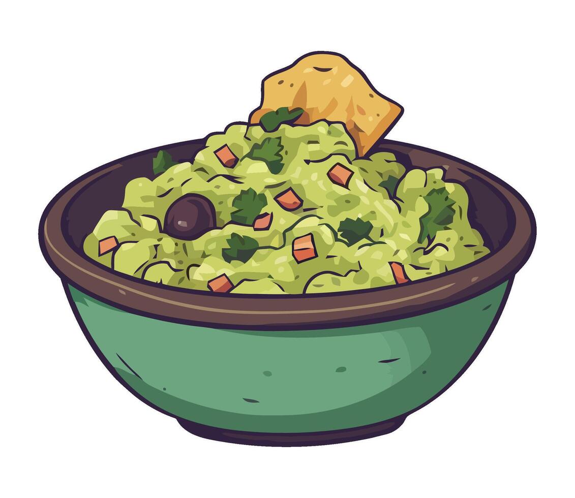 Fresh guacamole in a vegetable-filled gourmet bowl icon isolated vector