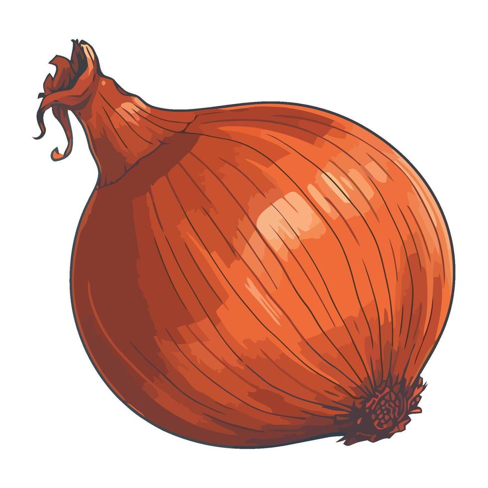 Fresh vegetable onion icon isolated vector