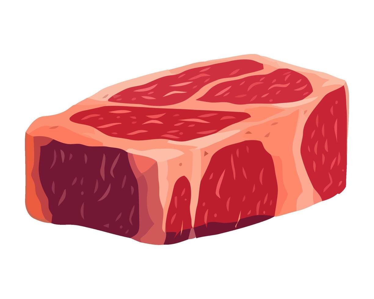Fresh pork slice, healthy meal icon isolated vector