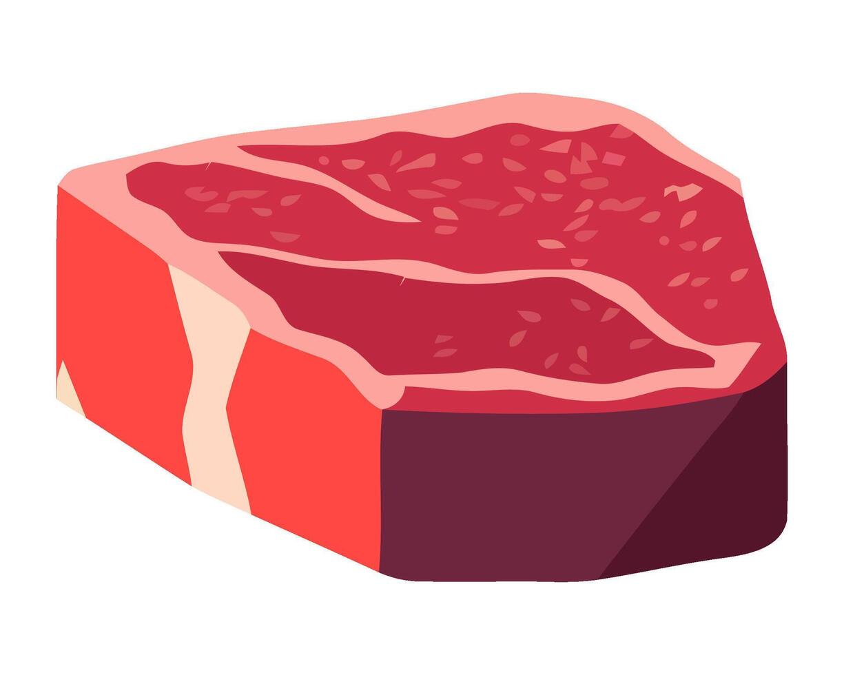 Fresh meat slice, gourmet meal, healthy eating icon isolated vector