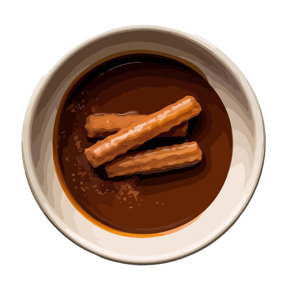 Sweet chocolate dessert on plate icon isolated vector