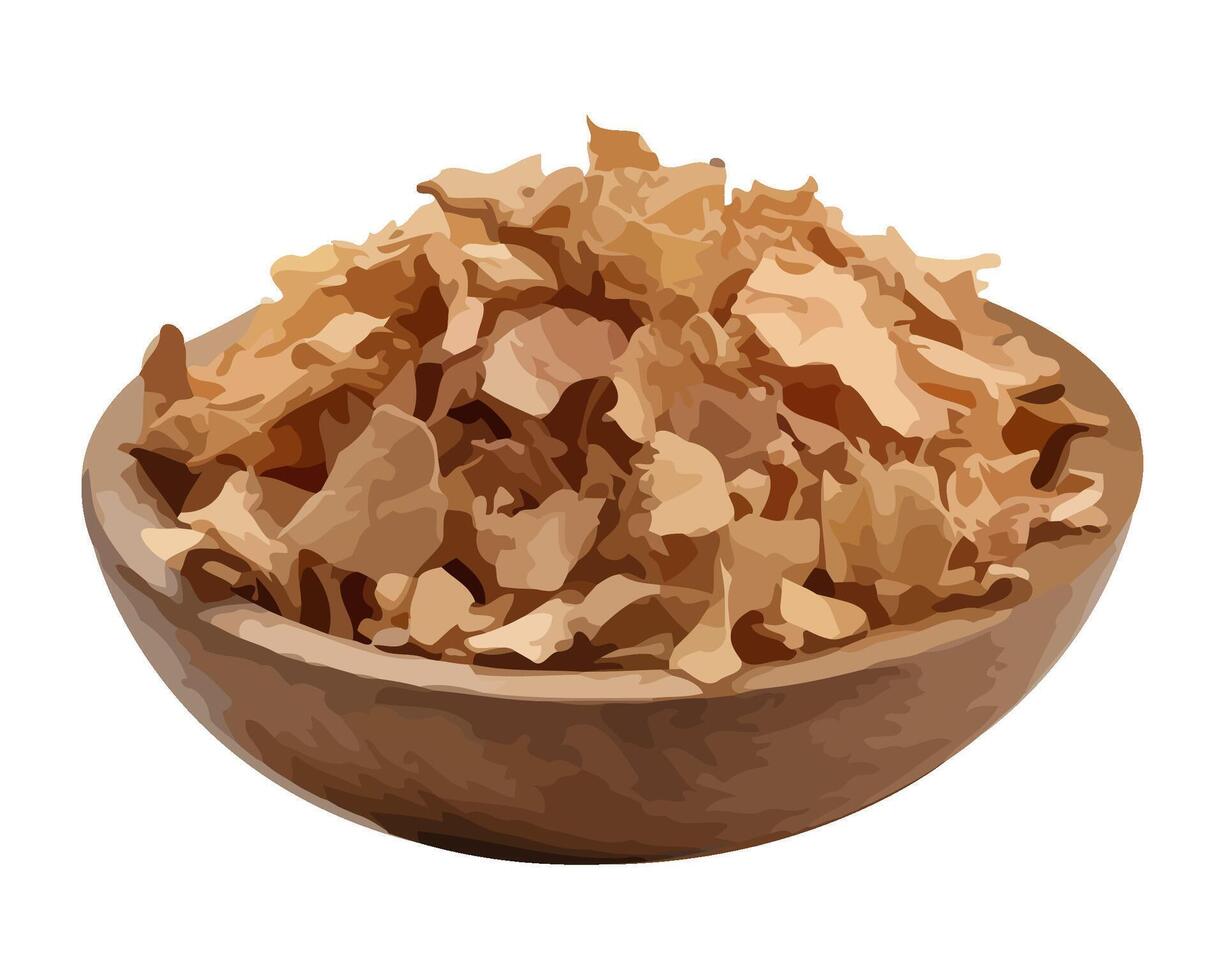 Organic dry leaf in a bowl icon isolated vector