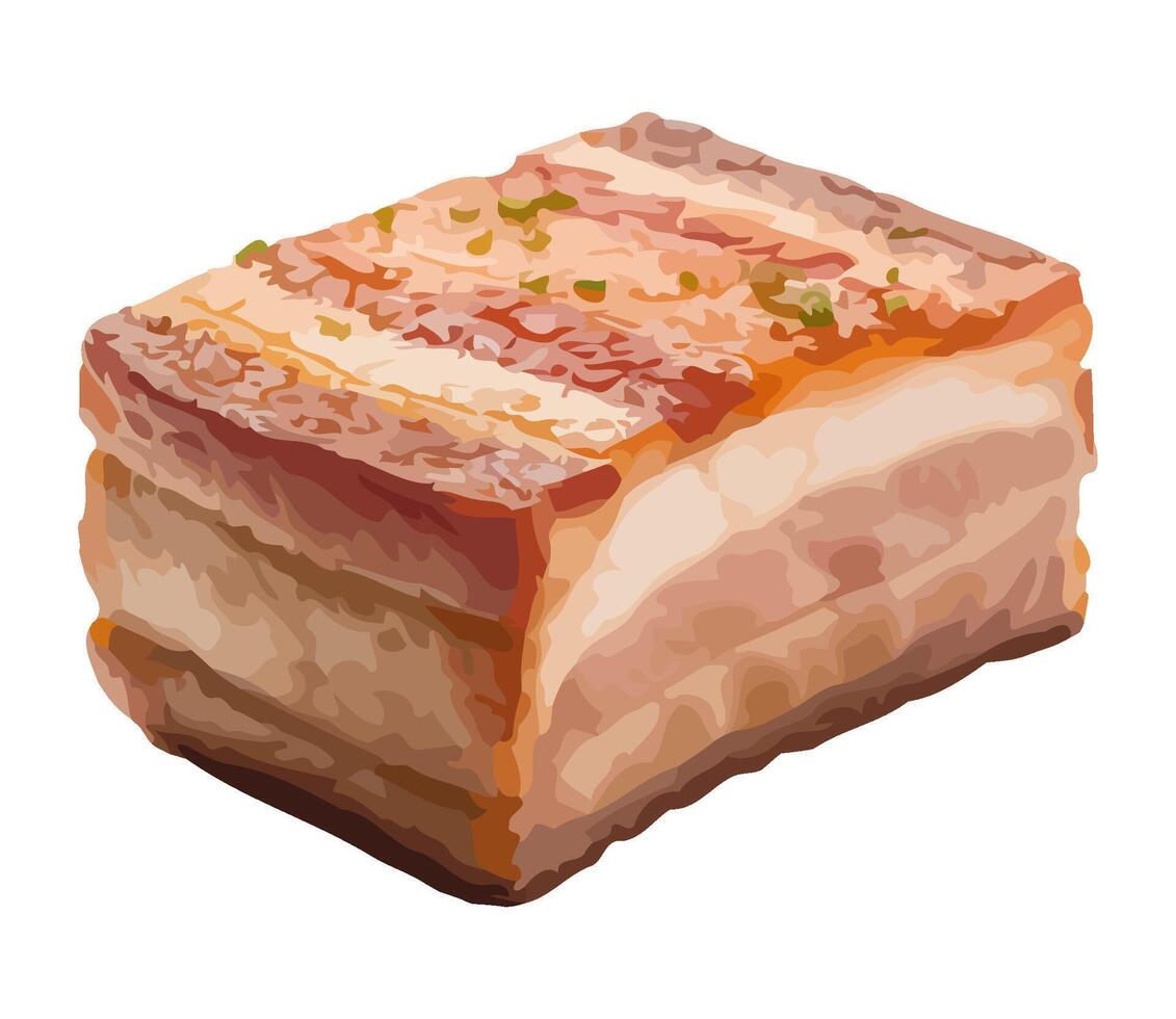 Grilled pork steak, a gourmet lunch meal icon isolated vector
