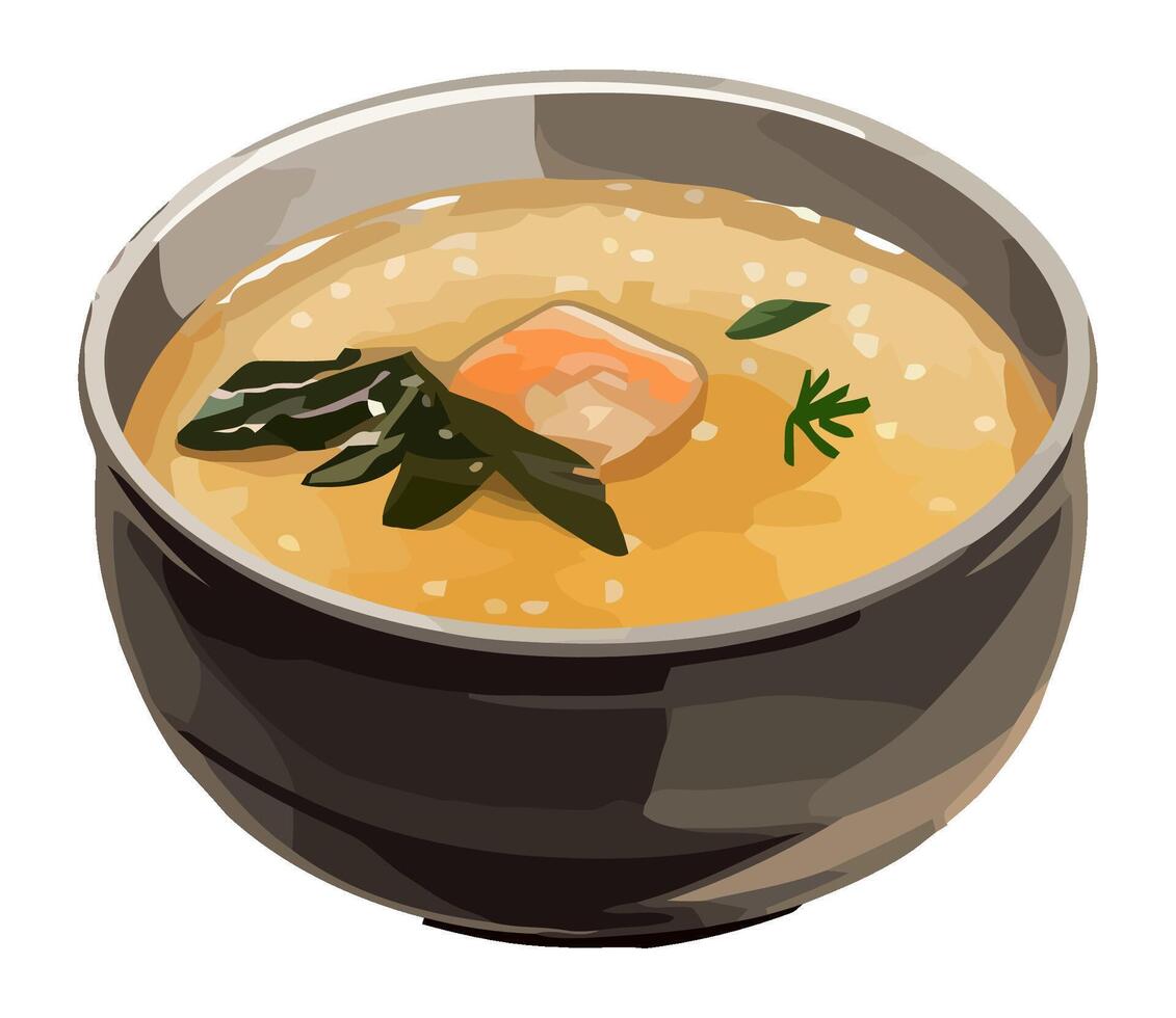 Healthy homemade vegetable soup in crockery bowl icon isolated vector