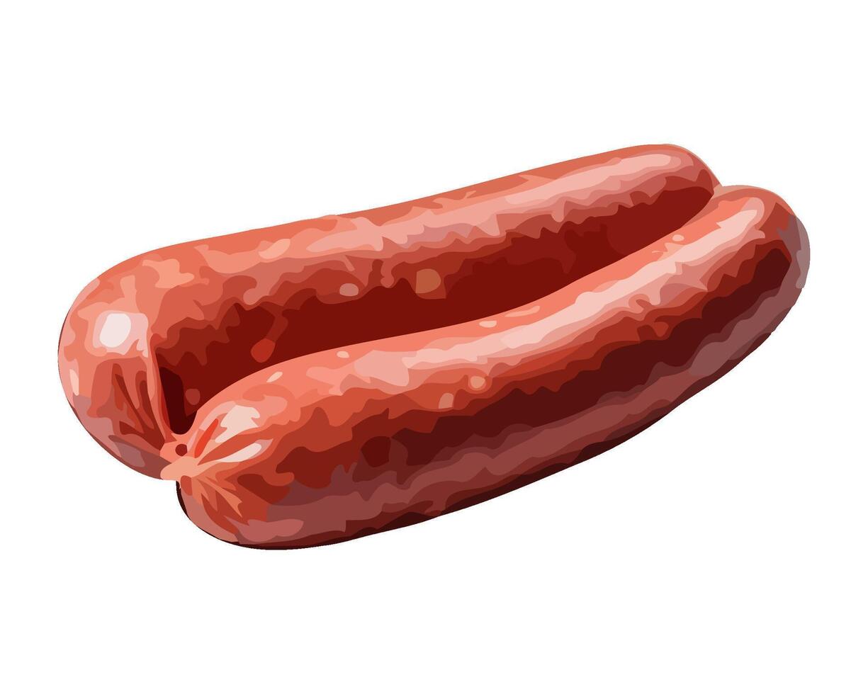 Grilled pork sausage, a gourmet picnic snack icon isolated vector