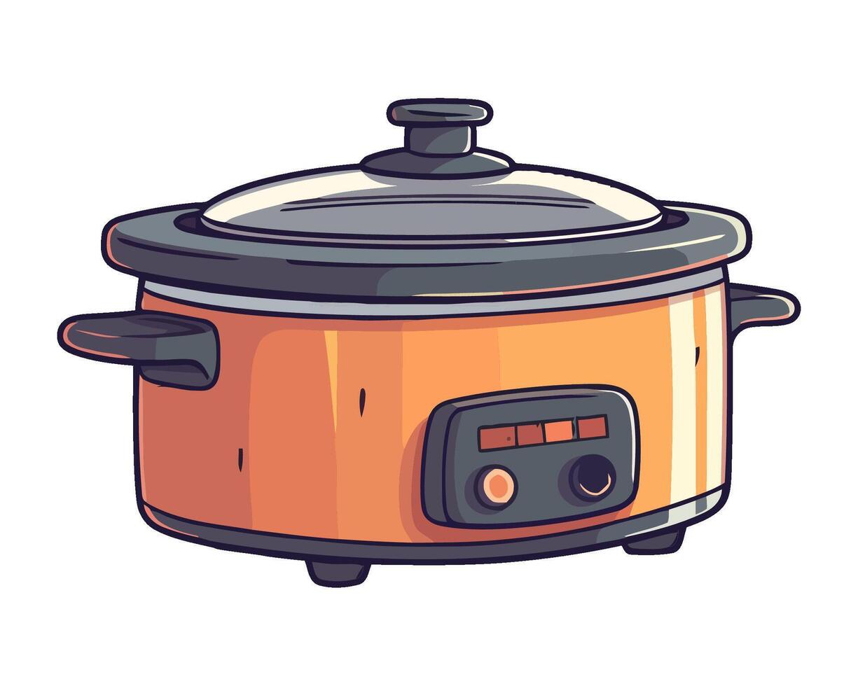 Yellow saucepan boils soup icon isolated vector