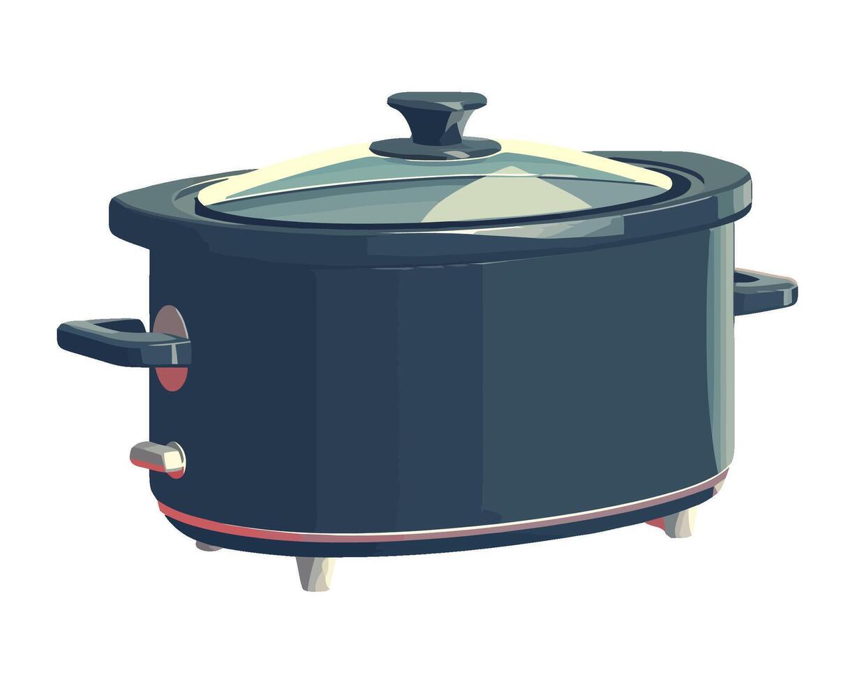 Stainless steel saucepan boils soup on stove icon isolated vector