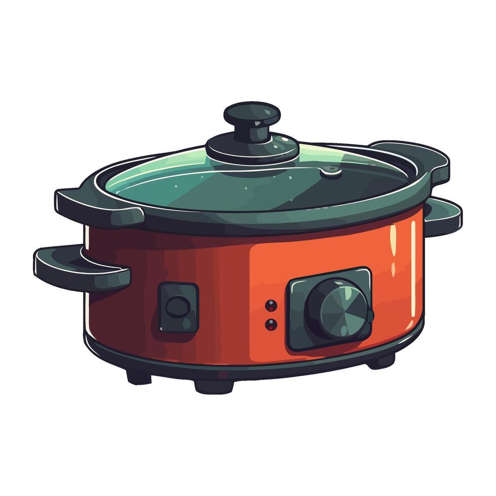 Metallic saucepan, cooking fresh meat icon isolated vector