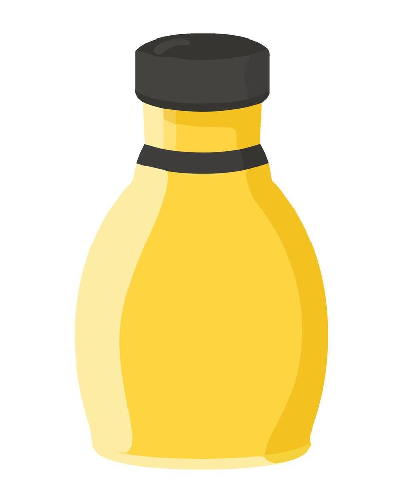 Fresh organic mustard in glass bottle design icon isolated vector