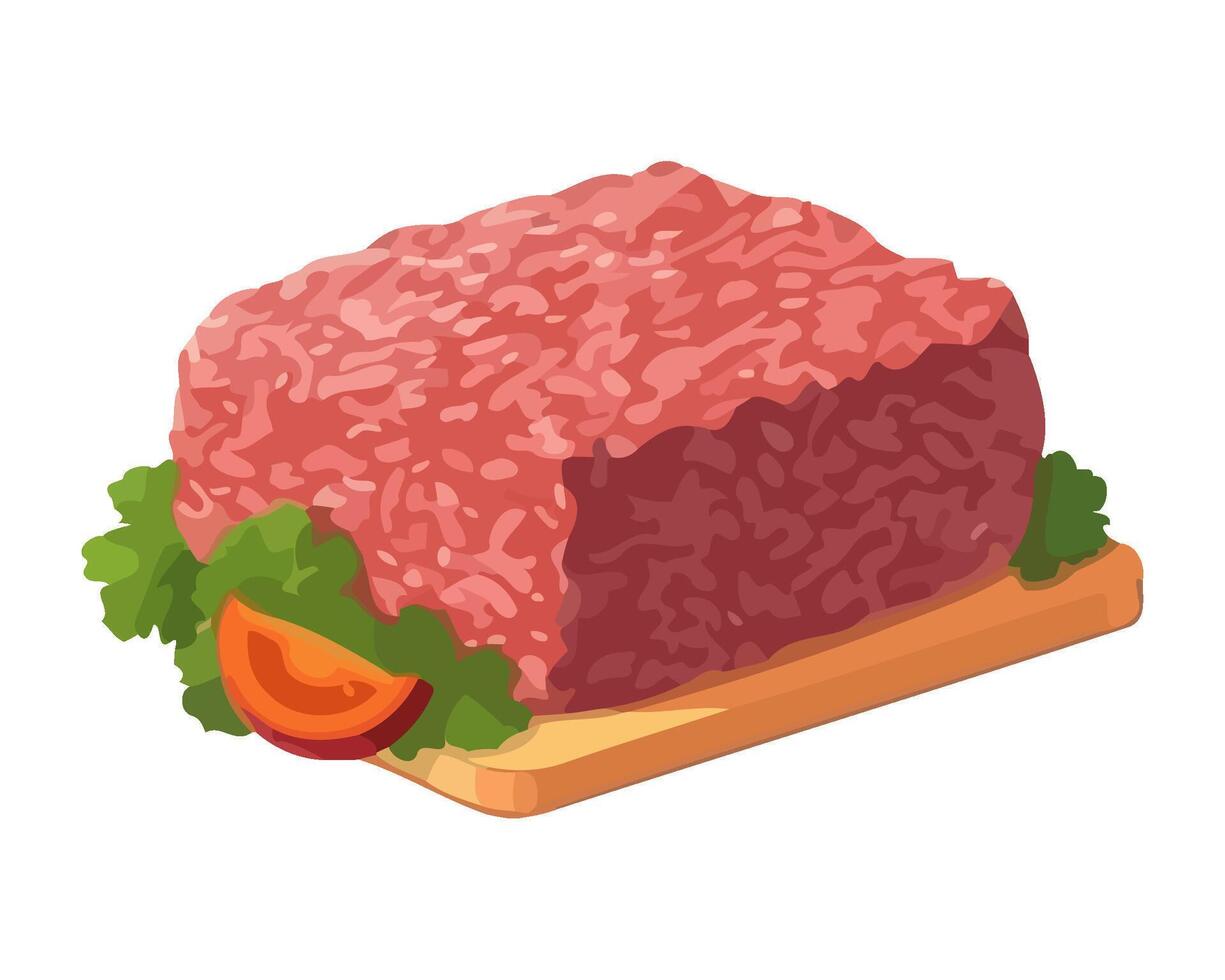 Fresh gourmet meal grilled steak and salad icon isolated vector