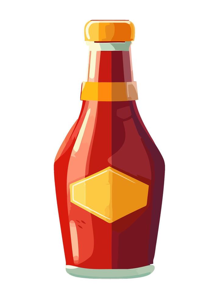 Sauce tomato bottle icon, isolated design vector