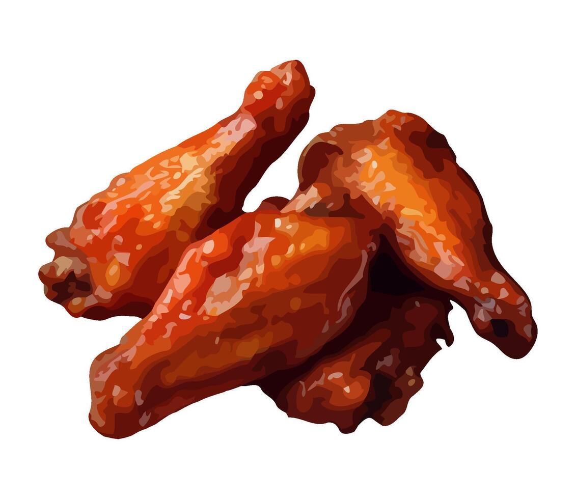 Grilled chicken leg, a gourmet lunch meal icon isolated vector