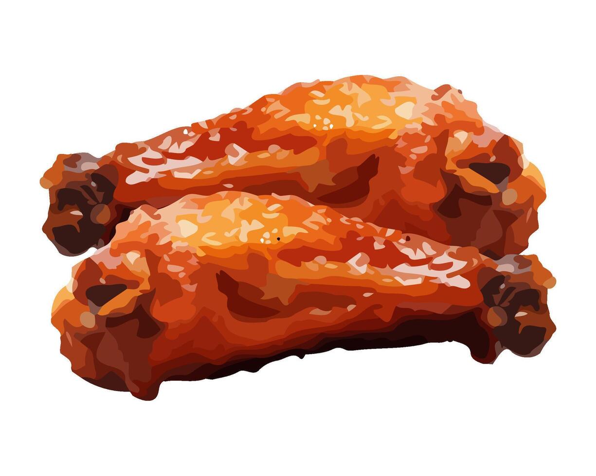 Grilled chicken leg, a healthy lunch option icon isolated vector