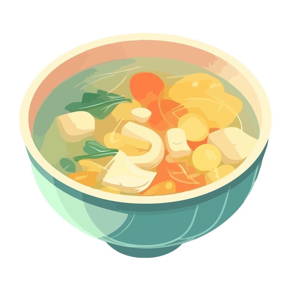organic vegetable soup in a bowl icon isolated vector