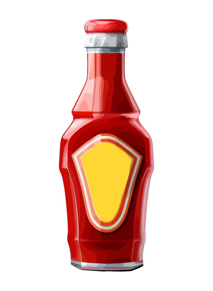Fresh sauce tomato glass bottle with label icon isolated vector