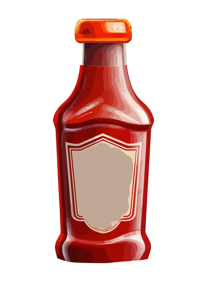 Tomato sauce bottle, isolated illustration icon isolated vector