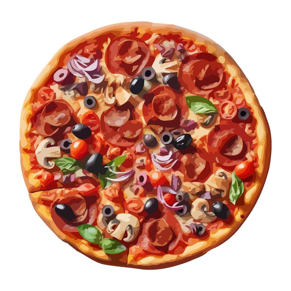 Freshly baked pizza icon on white background isolated vector