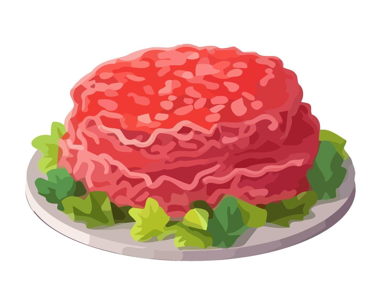 mincemeat on gourmet plate illustration icon isolated vector