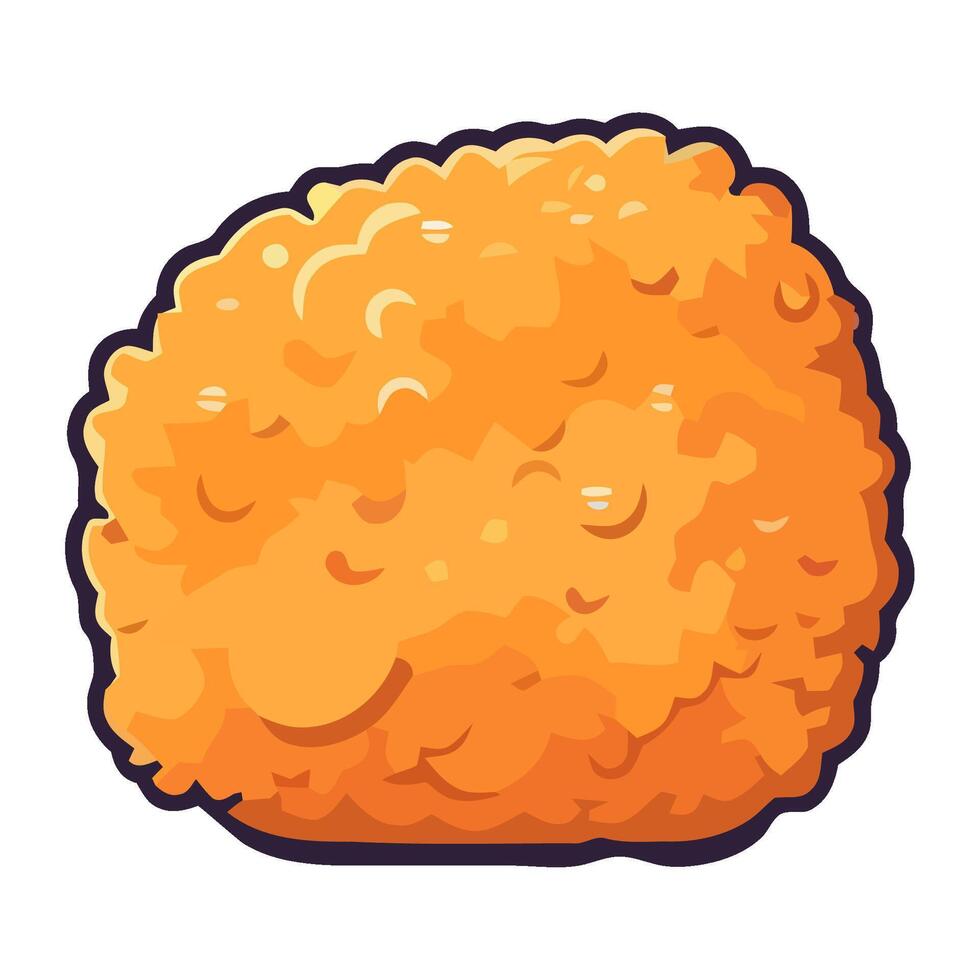 roasted chicken nugget snack icon isolated vector