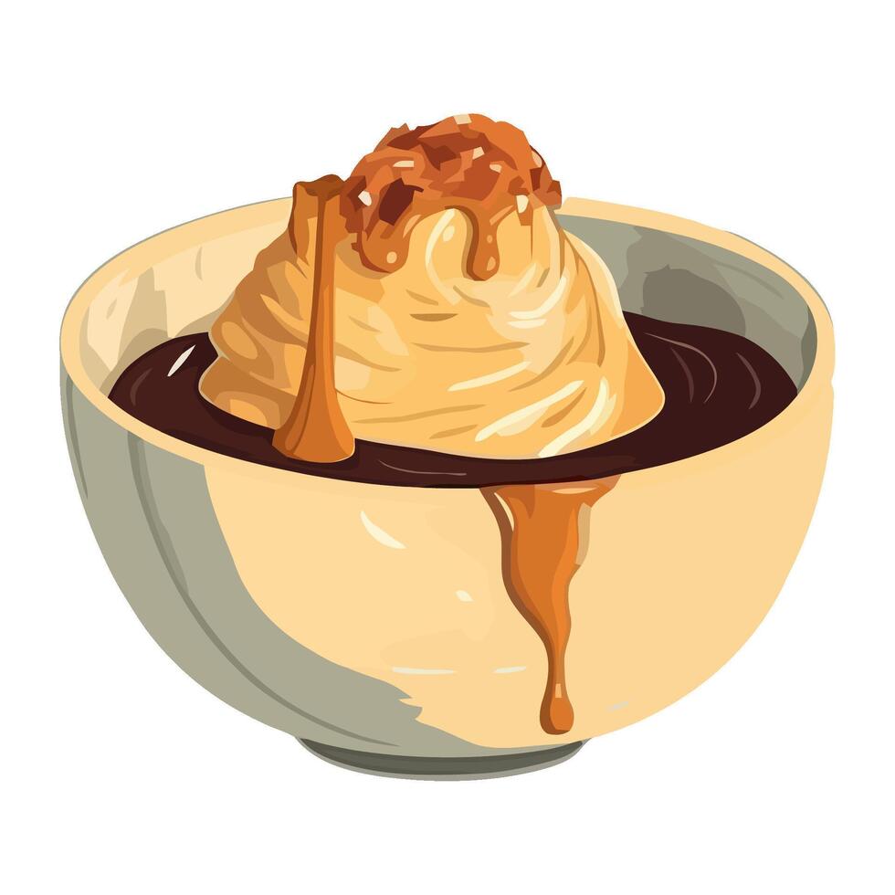 Sweet dessert of chocolate ice cream icon isolated vector