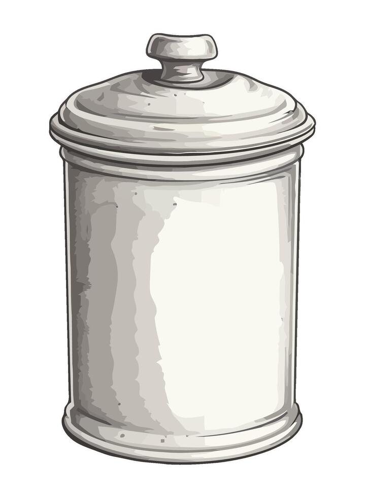 Metallic canister with handle, isolated on white icon isolated vector