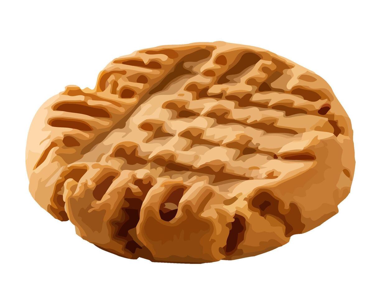 Freshly baked gourmet cookie on a plate icon isolated vector