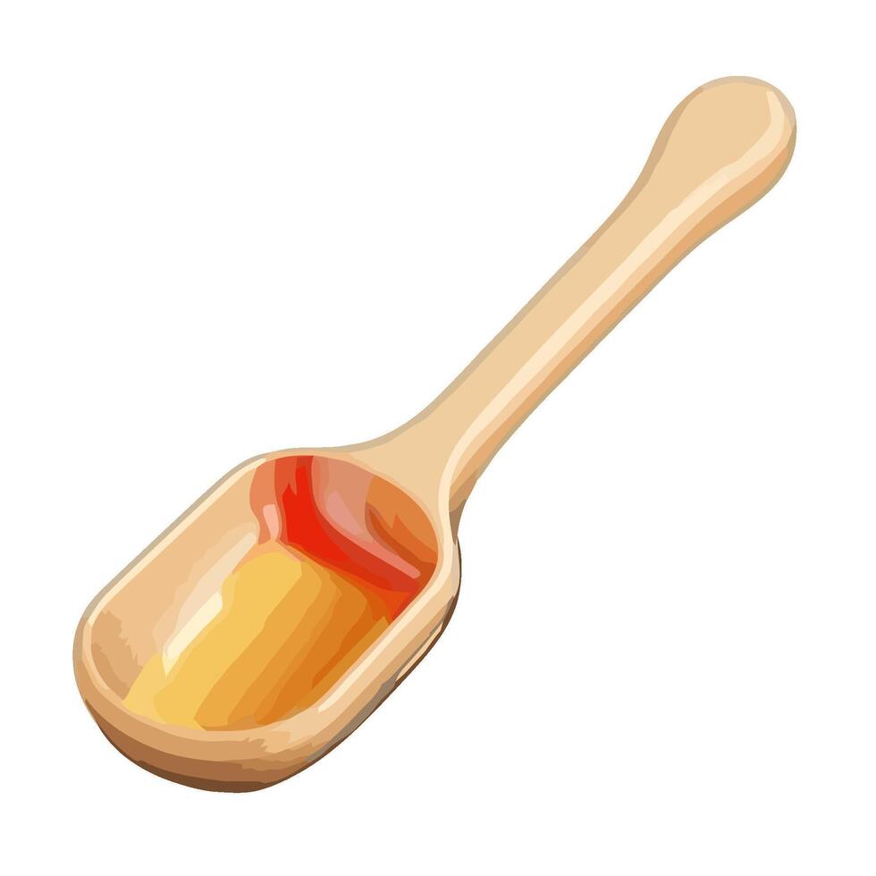 Wooden spoon for cooking soup icon isolated vector