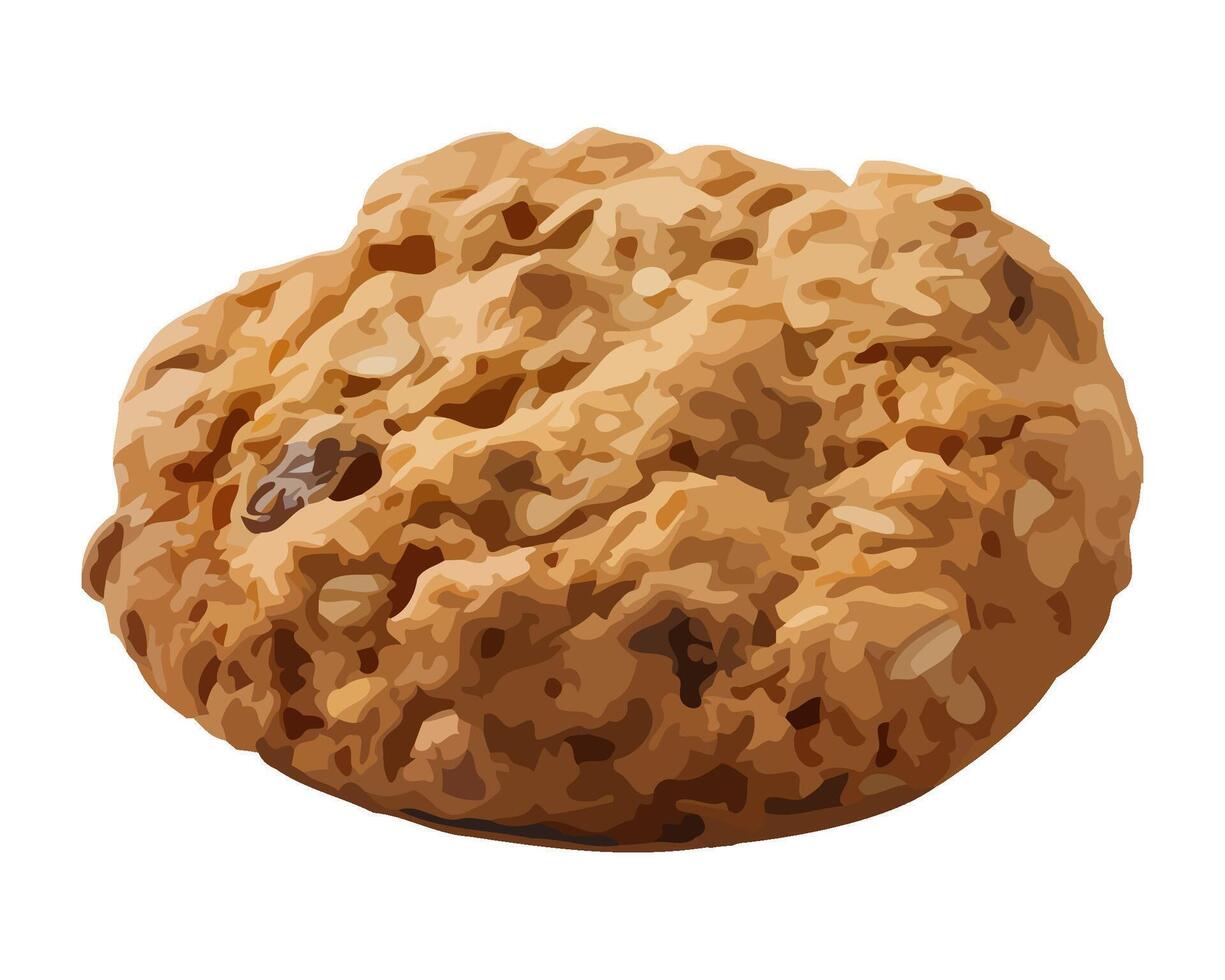 Homemade cookie baked with organic flour icon isolated vector
