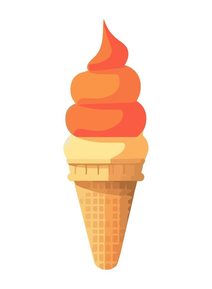 Gourmet ice cream cone with strawberries icon isolated vector