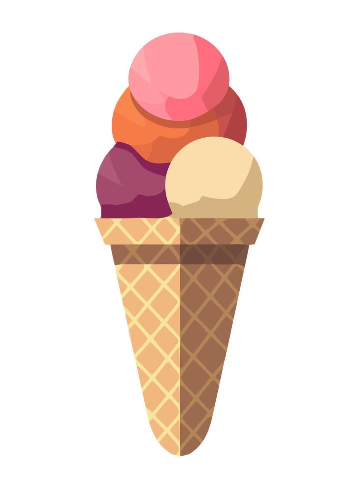 Sweet ice cream cone white background icon isolated vector