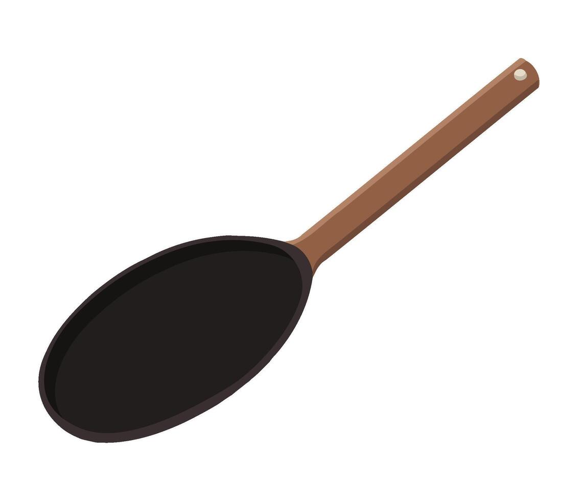 Kitchen utensil spoon wooden handle icon isolated vector